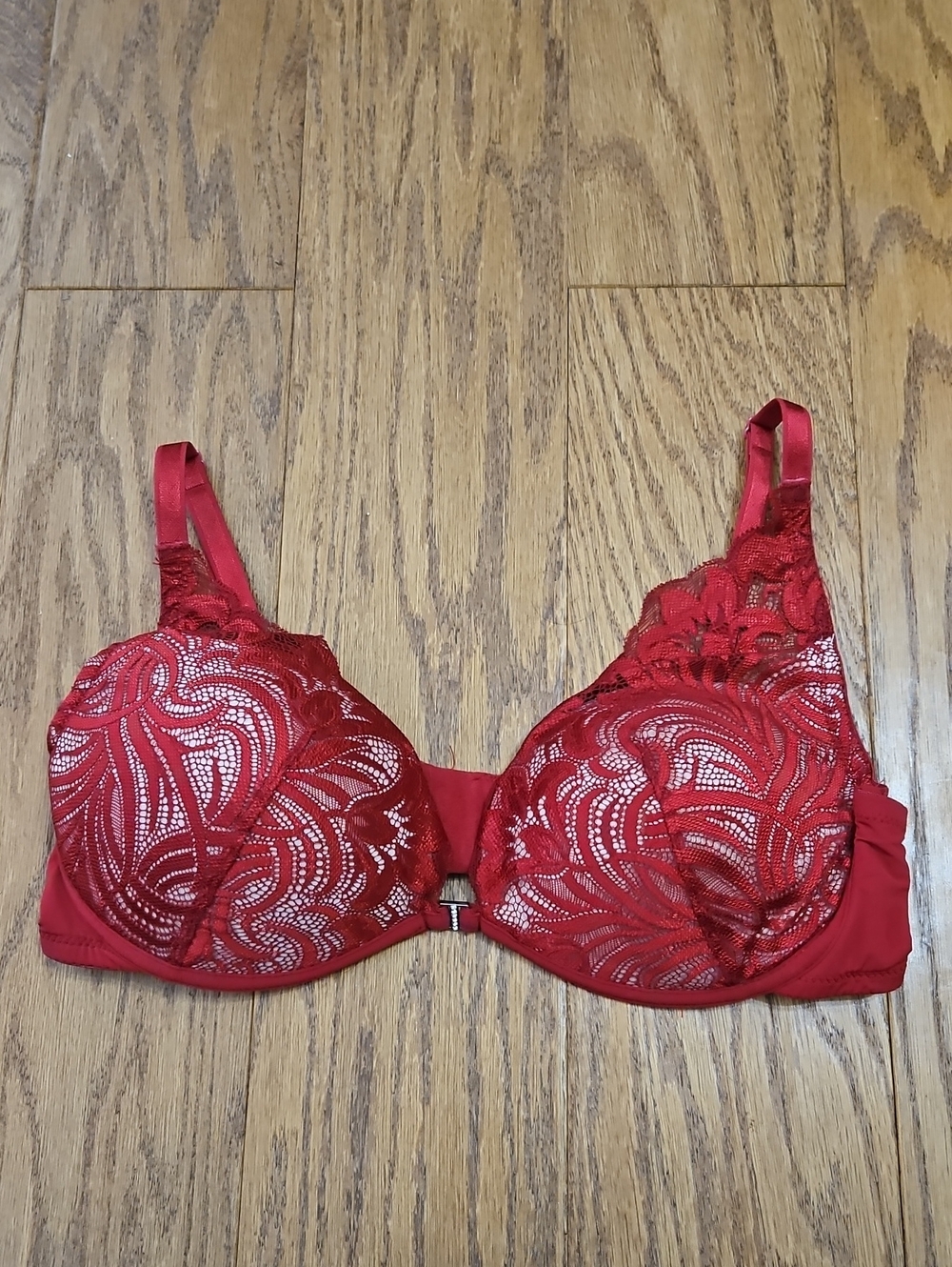 Adore Me Red Lace Push-Up Bra - Size 38B